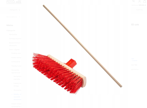 MIOTŁA ULICZNA ZMIATACZ 30CM DREWNIANY UCHWYT PLASTIKOWY + KIJ ESTAW