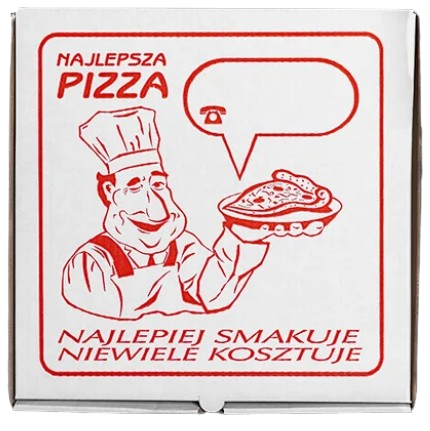 KARTON PIZZA PROSTY BIAŁY  40/40/4 A50 NADRUK UNIWERSALNY