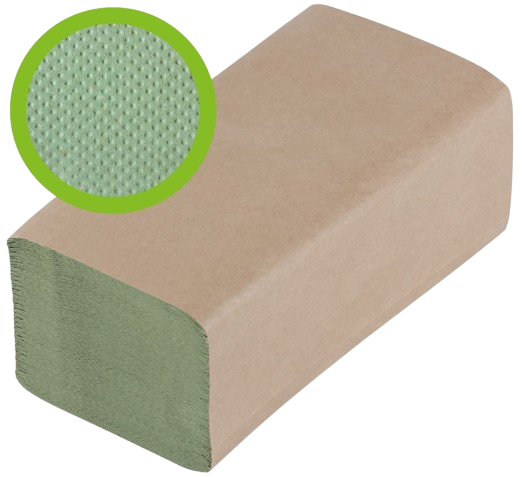 Ręcznik ZZ makulaturowy zielony 1 warstwowy 4000 listków 25cm / 23cm KACZORY