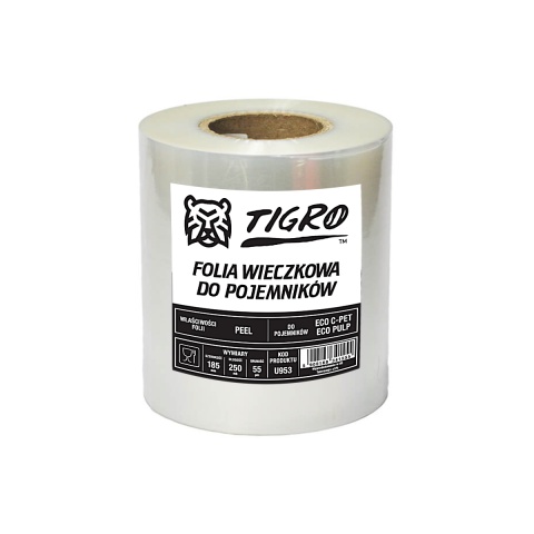 FOLIA DO ZGRZEWU EASY PEEL 185mm 250mb 55 MIKRONÓW DO PULPY LUB PET U953