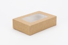 Papierowe pudełko na sushi z okienkiem powlekane lakierem 26/19/5 KS26195